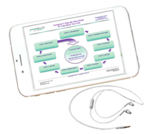 caregiver-sbsg-on-iphone-with-earbuds